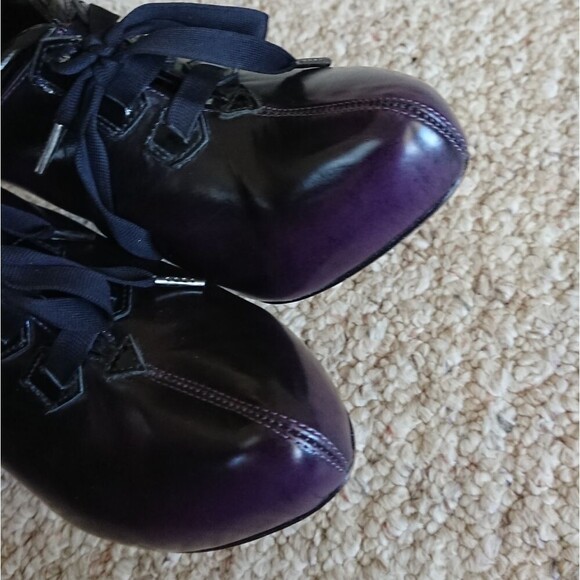 Max Studio Zanzibar heeled low top booties in eggplant Purple size 6M - Picture 7 of 15